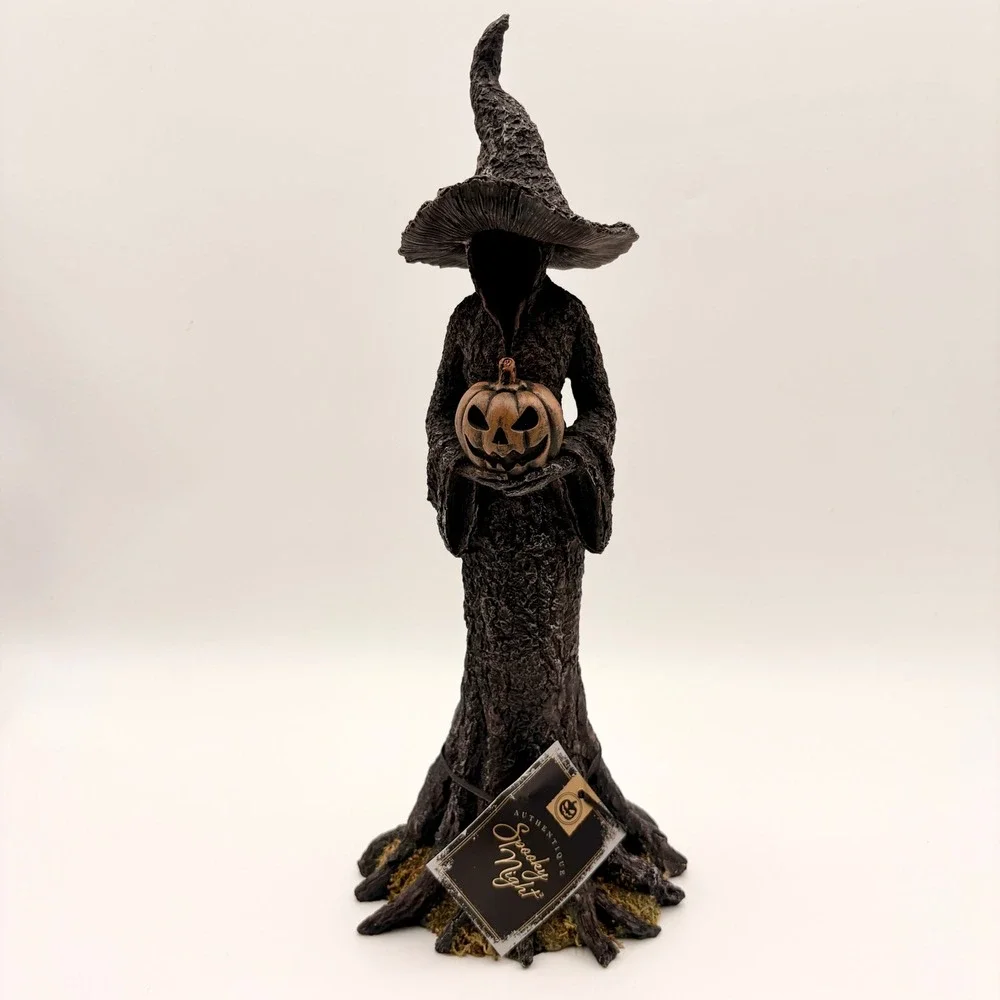 Authentique Spooky Night Faceless Witch Tree Figurine Halloween Decor NWT Spooky